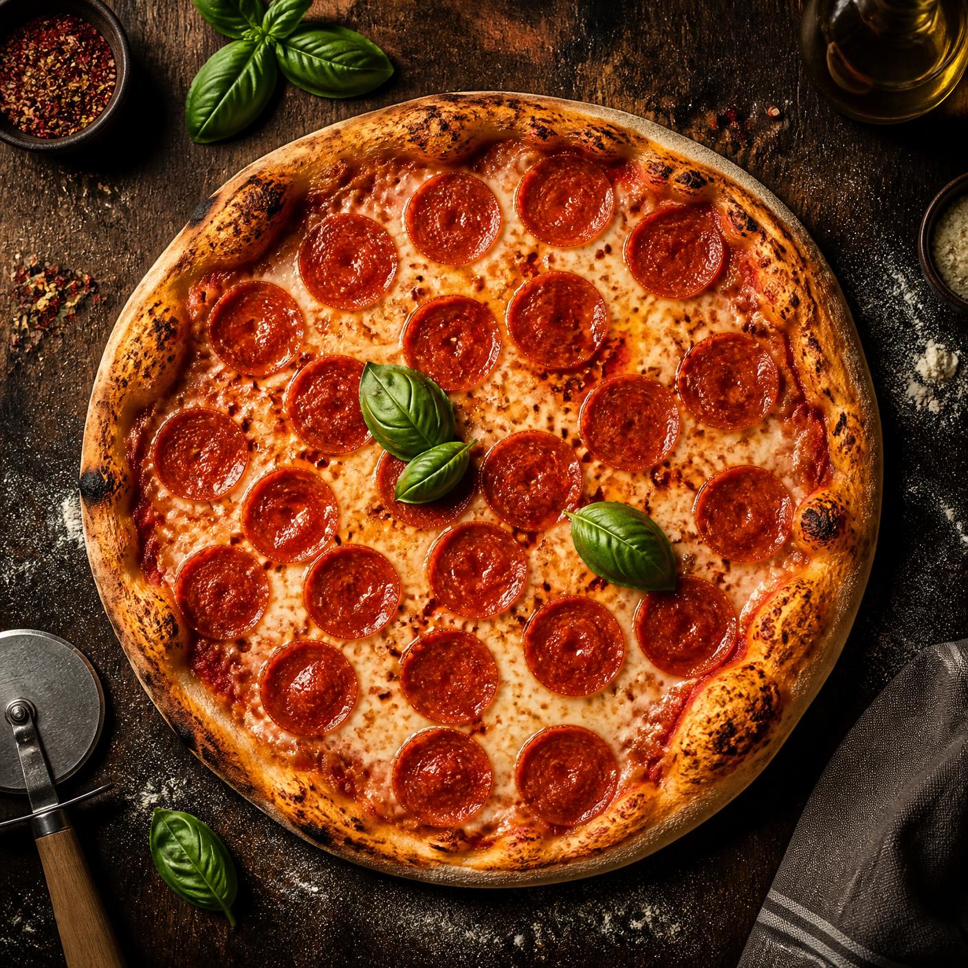 Fresh pepperoni pizza from Southside Pizza in Philadelphia